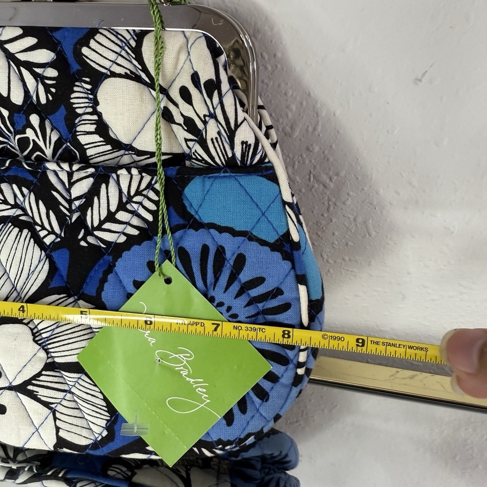 NEW VERA BRADLEY Blue Bayou Snap On kiss lock, Purse, Crossbody Removable Strap - Picture 10 of 16